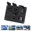 Switch Panel 6 Gang Waterproof LED Digital Display Voltmeter USB On Off Kit for Car RV Yacht