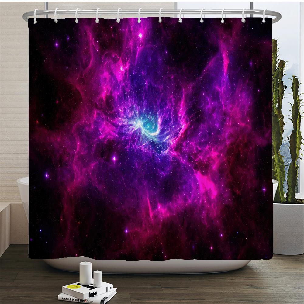 Spazio dei Sogni Galassia Stellata Universo Telo Doccia Impermeabile in Poliestere con Ganci per Vasca da Bagno Schermi Bagno Decorazione Tessuto da Parete