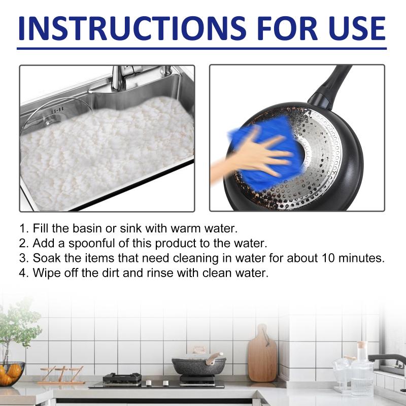 All Purpose Cleaning Powder Heavy Oil Cleaning Pot Bottom Rust Removal Range Hood Degreaser Multi Purpose Kitchen Bubble Cleaner