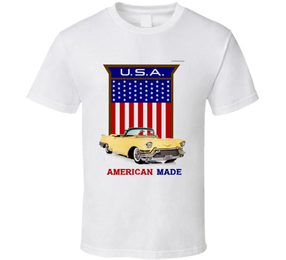 American Made 57 Caddy Usa Flag Shield Gift T Shirt S