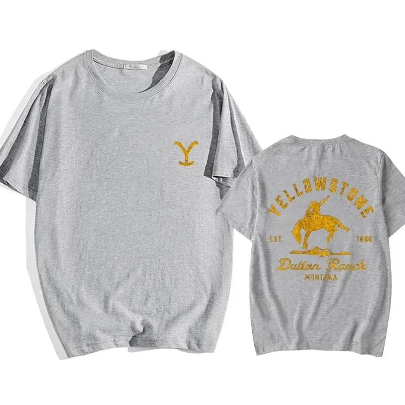 New Men's Women's Yellowstone Dutton Ranch Graphic Printed T-Shirt Personalized Outdoor O-Neck Short Sleeve Tee Tops Oversized T