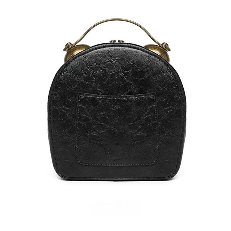 European American Personalized Retro Clock Ladies Handbag High Quality PU Material Antique Shoulder Bags Rivet Dial Design Women's Diagonal Span Bag