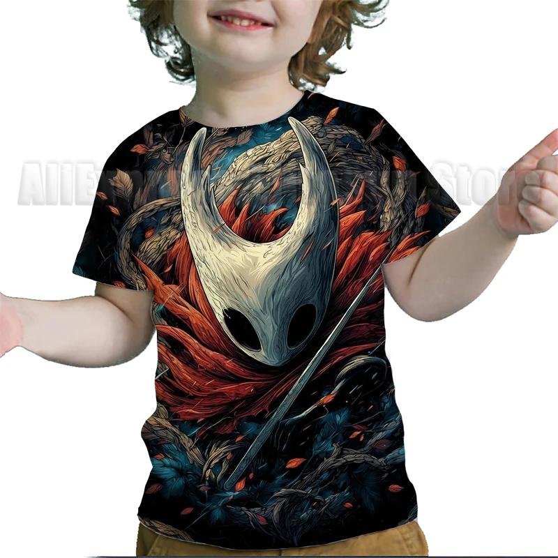 Kids Hollow Knight Silksong T-shirts Fridge Magnet Boys Girls T Shirts Child Cartoon Tshirt Camiseta Summer Toddler Tee Costume