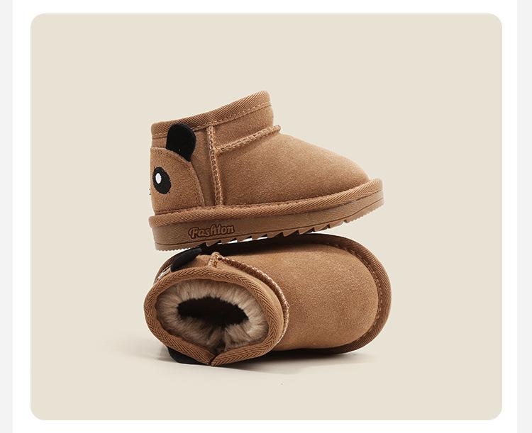 Winter Boys' Matte Leather Boots: Warm Infant & Toddler Walking Shoes