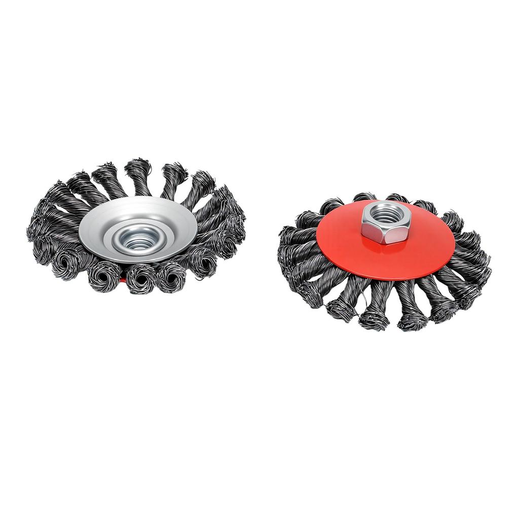 8pcs Carbon Steel Wire Wheel Brush Set 5 8 11 Arbor Wire Wheel Rust Removal Grinding Brush for Angle Grinder Deburring
