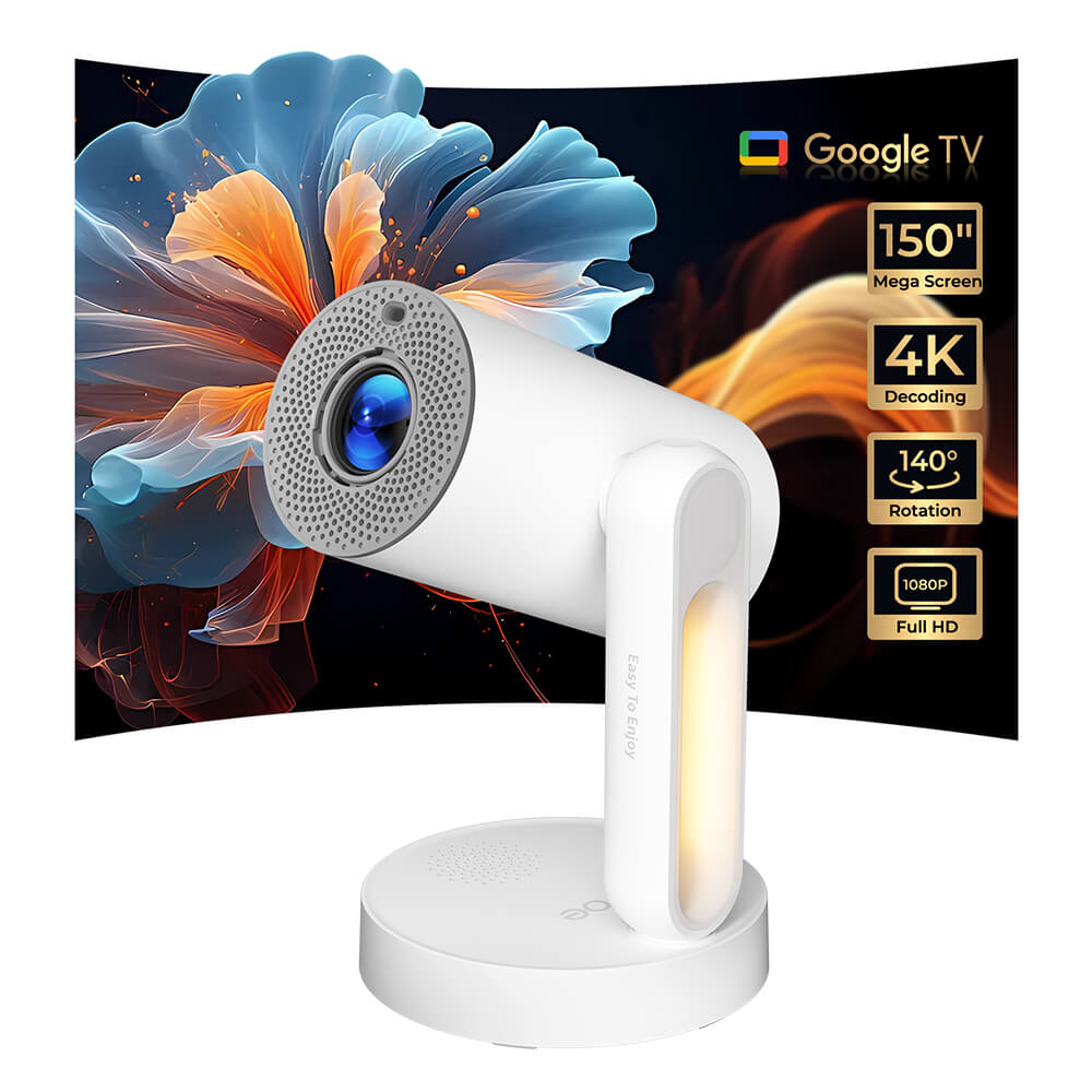 ETOE Starfish Plus Projector with Built-in Google TV, 140° Rotation, Automatic Screen Adjustment and Touch Night Light