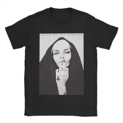 NUN Bring Me the Horizons BMTH T-Shirt für Herren Reine Baumwolle Kreatives T-Shirt Rundhals T-Shirts Kurzarm Tops 4XL 5XL 6XL