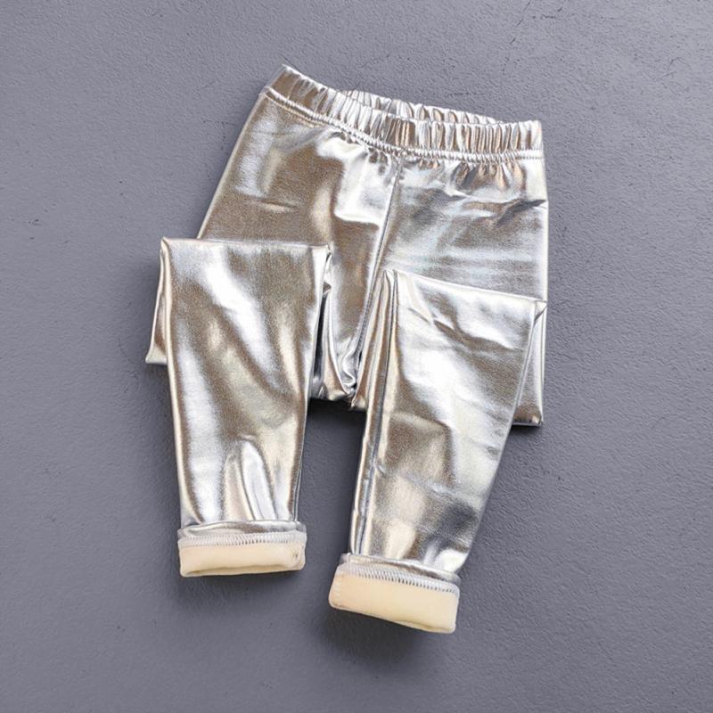 

Блестящие детские брюки Плюшевые брюки Золотые и серебряные длинные брюки Детские брюки 150