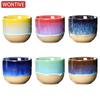 Kiln Change China Ceramic Tea Cup Pottery Jianzhan Drinkware Temmoku Glaze Porcelain Kung Fu Cups Set for Water Latte Milk