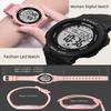 Synoke 50M Waterproof Led Chronograph Watches Fashion Colorful Light Soft PU Strap Women's Digital Sport's Wristwatch