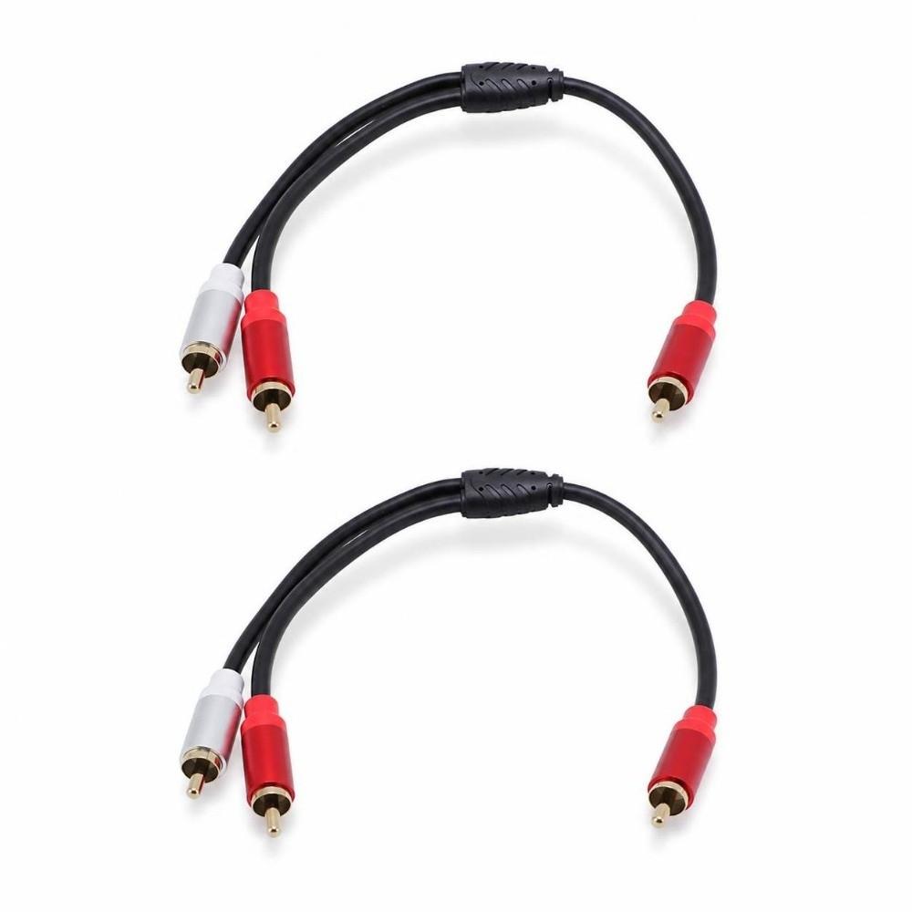 2 Stück 1 männlicher RCA auf 2 männliche RCA RCA Y-Splitterkabel Stereo-Audiokabel für DVD TV HDTV Videorekorder CD-Player