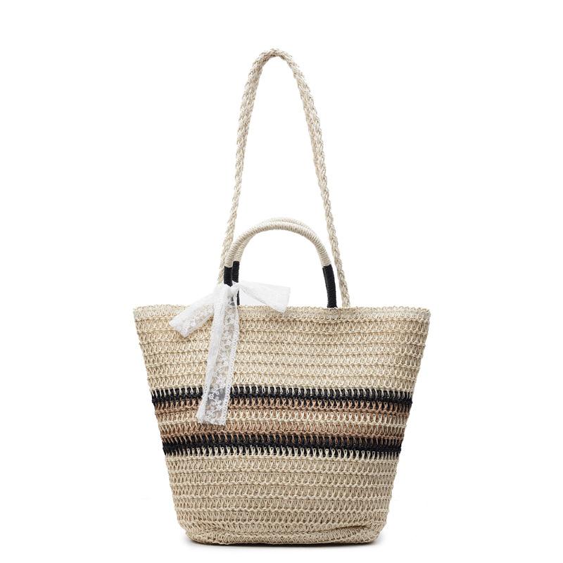 Summer Large-capacity Straw Woven Bag Women's New Beach Woven Handbag Commuter Tote Bag Bucket Bag