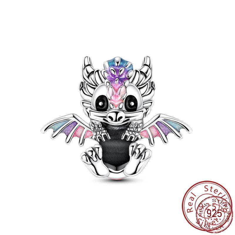 Copper Charms Beads Cute Fire Dragon Dinosaur Charms Fit Original Pendants Bracelet Diy Women Jewelry Gift