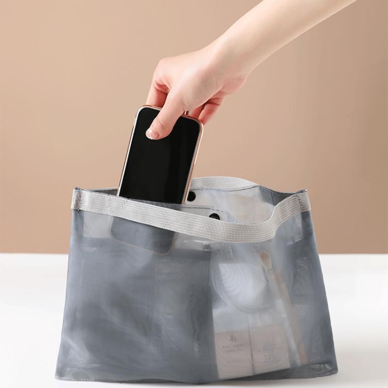 Organizer Insert Bag Women Nylon Mesh Travel Handbag Purse Travel Inner Makeup Cosmetic Bag Female Tote Pouch Storage Bag Ladies