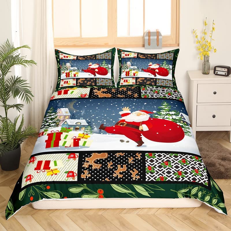Copripiumino di Natale Set King Queen Full Twin Size per bambini adolescenti adulti Set di biancheria da letto Copripiumino in poliestere con federa