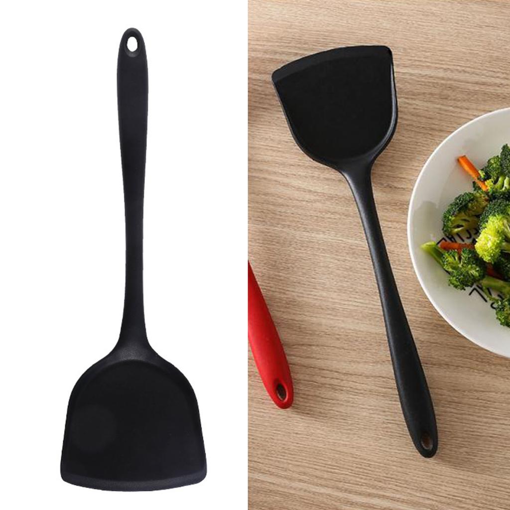 Silikon Spatula Isıya Dayanıklı Yapışmaz Mutfak Pişirme Spatulası Rahat Saplı Tencere