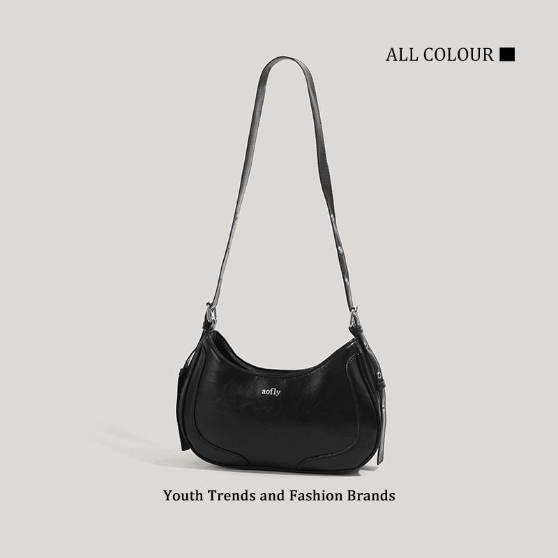 New niche design retro oily shoulder bag light luxury fashion crescent bag high-end messenger bag
