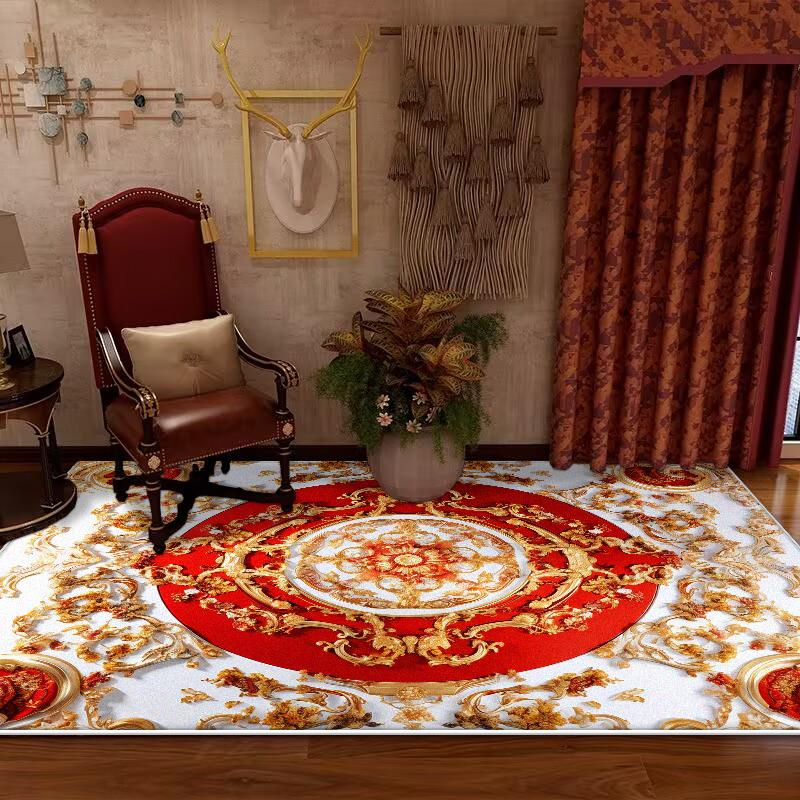Persian Retro Large Living Room Carpet Decoration Home Ethnic Style American Bedroom Rug Cloakroom Lounge Soft Mat Washable