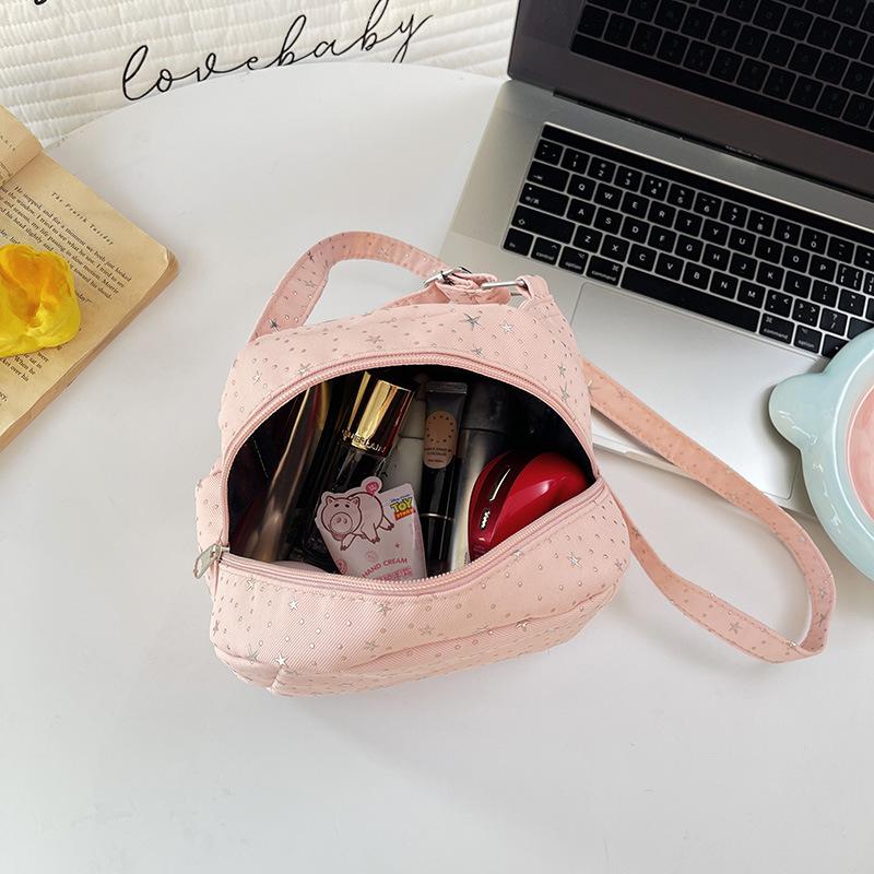 New Canvas Star Print Shoulder Bag for Women Fashionable Shell Shape Crossbody Casual Daily Handbag