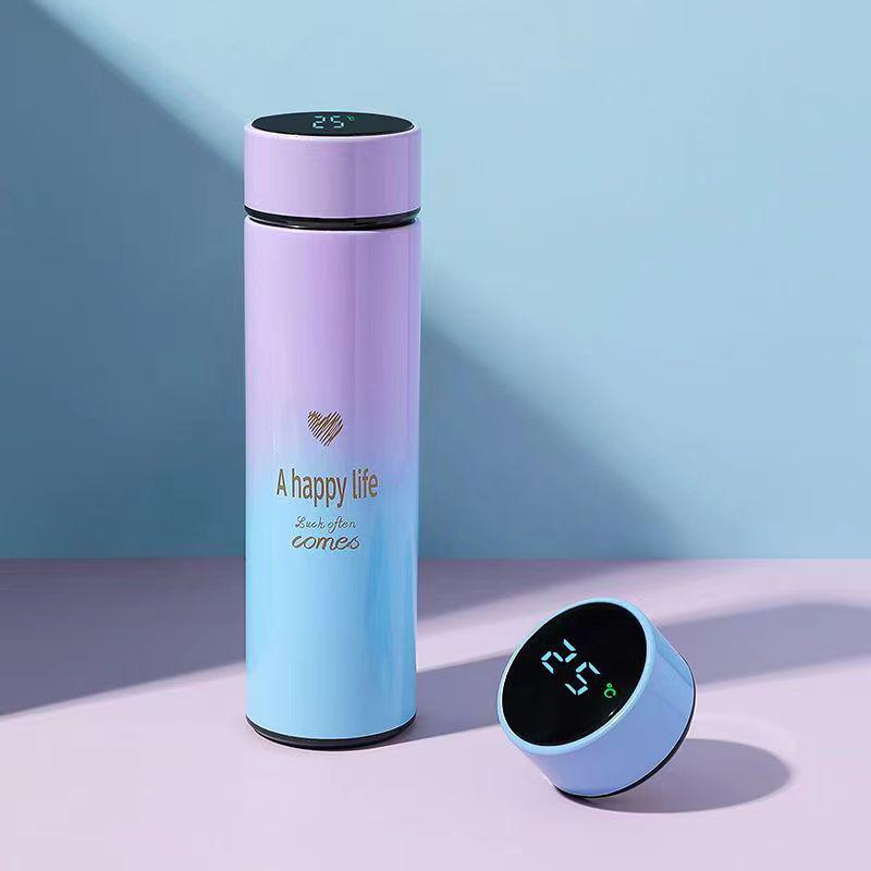 Gradient Color Smart Thermos Cup - 304 Stainless Steel, Temperature Display, Stylish Gift for Girls & Students