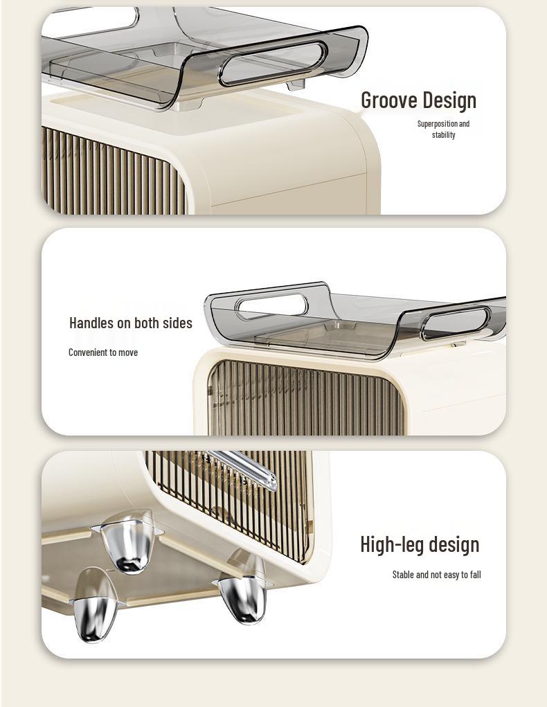 Multi-Functional Baby Bottle and Tableware Storage Rack with Dustproof Design