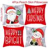 4Pcs Christmas Pillow Covers Christmas Party Decoration Xmas Tree Santa Claus Pillowcase Navidad Natal New Year Gift