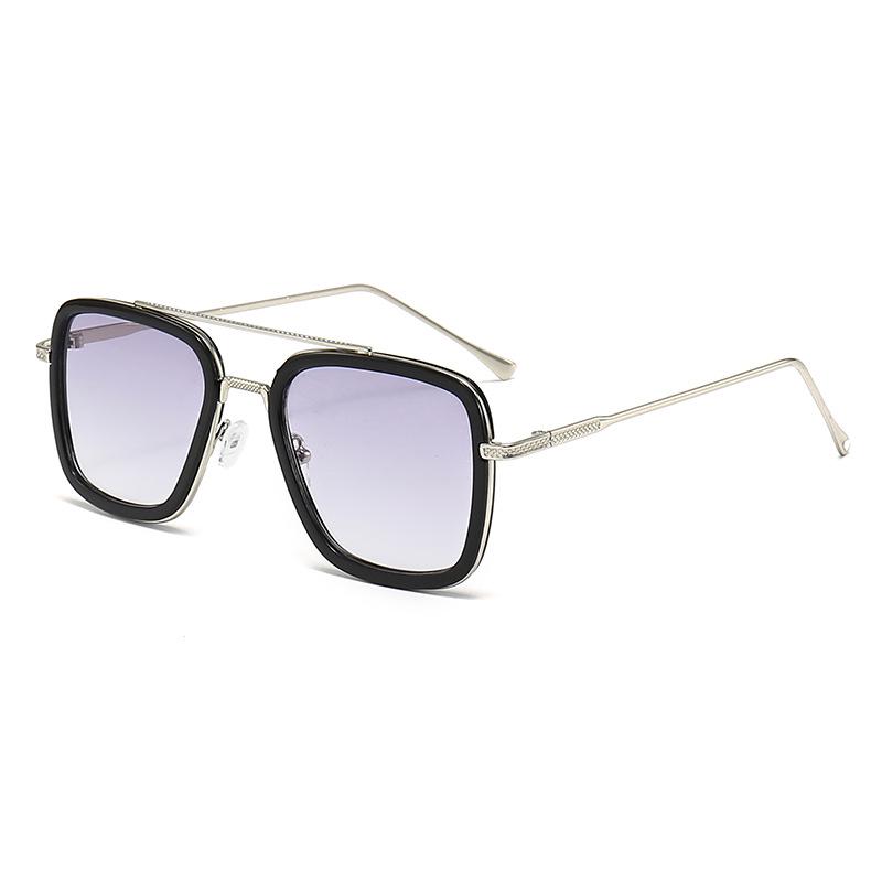 Stylish Men's Square Frame Sunglasses Inspired by Iron Man and Spider-Man - Trendy European and American Design, Large Frame