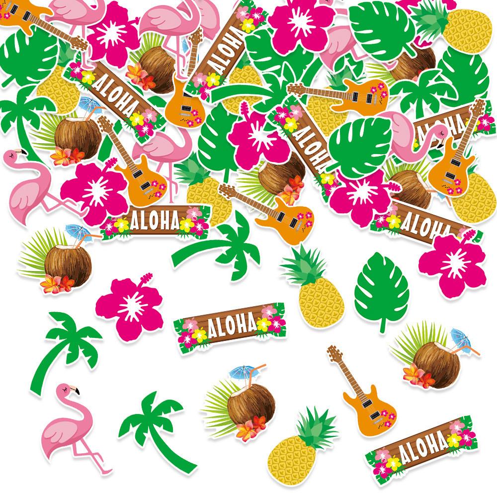Pineapple Coconut Flamingo Guitar Pattern Confetti Birthday Decoration Party