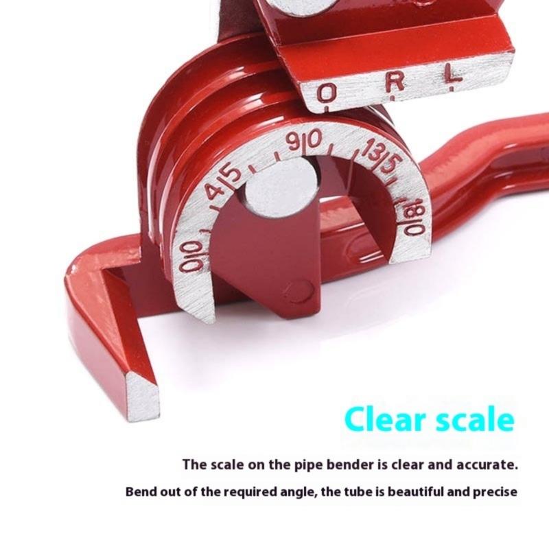 3 In 1 Manual Tube Bender Tool For 1/4Inch 5/16Inch 3/8Inch Soft Metal Pipes 0-180 Degree Angle Ergonomic Grip Hand Tool