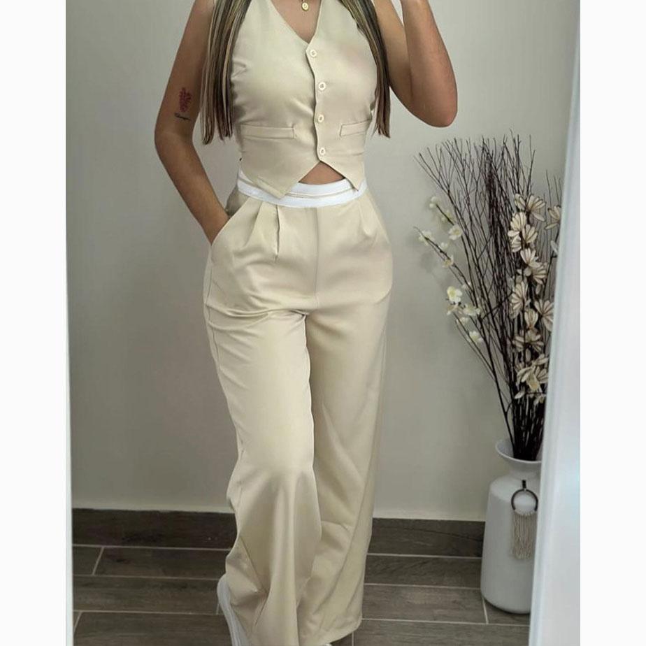 Summer Women's Vest Casual Pants Two-piece Commuter Suit