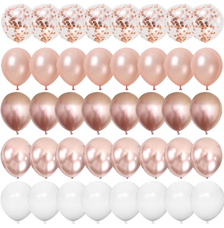 40pcs 12inch Rose Gold Confetti Latex Balloons Happy Birthday Party Decorations Kids Adult Boy Girl Baby Shower Wedding Supplies