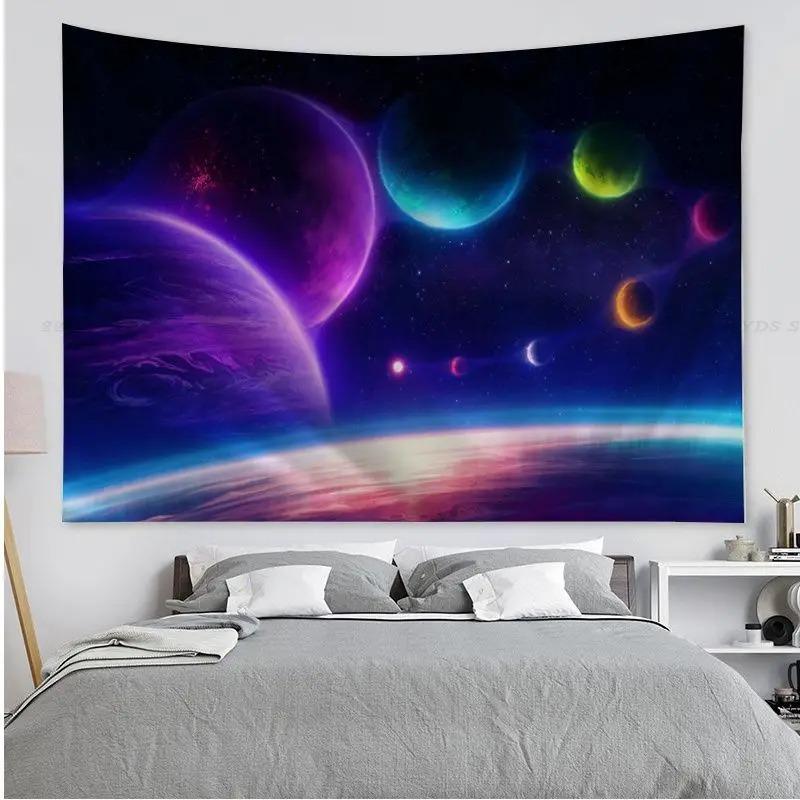 Office Living Room Tapestry Universe Planet Printed Tapestry Home Wall Decoration Tapestry