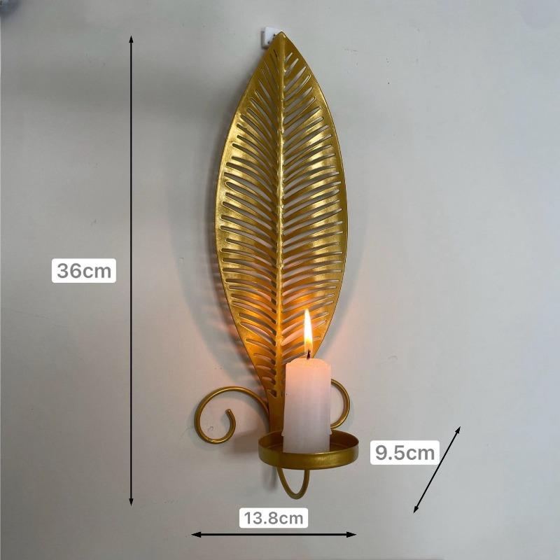 A Pair Nordic Wall Candlestick Leafs Candle Holders Hanging Wall Decoration Shooting Props Iron Candle Holder Home Decor