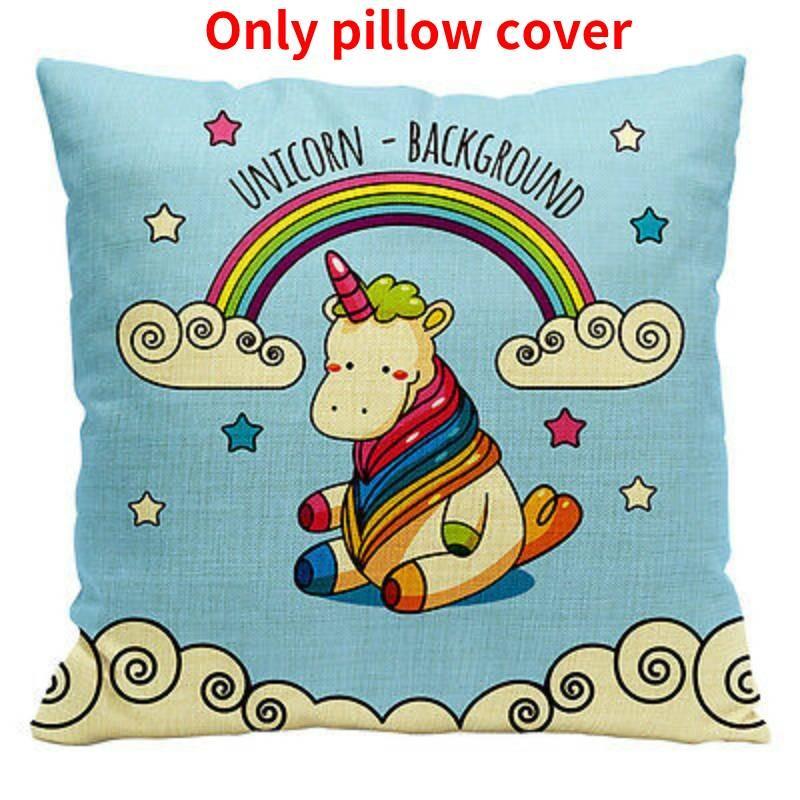 Pillow Unicorn Case Cute Cartoon Print Home Living Room Sofa Car Cushion Gift