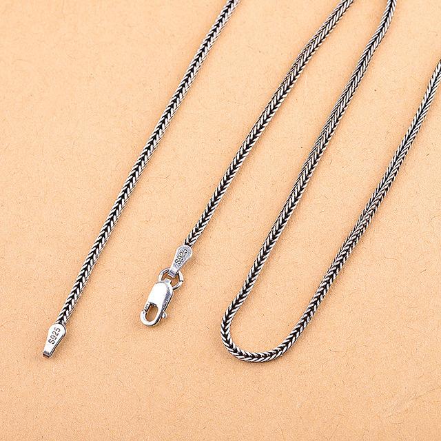 

Xsl Jiamei 1,6 м, плетеное ожерелье из стерлингового серебра S925, цепочка из стерлингового серебра с лисьим хвостом, нейтральная винтажная цепочка Шопена, мужские ювелирные изделия 55cm