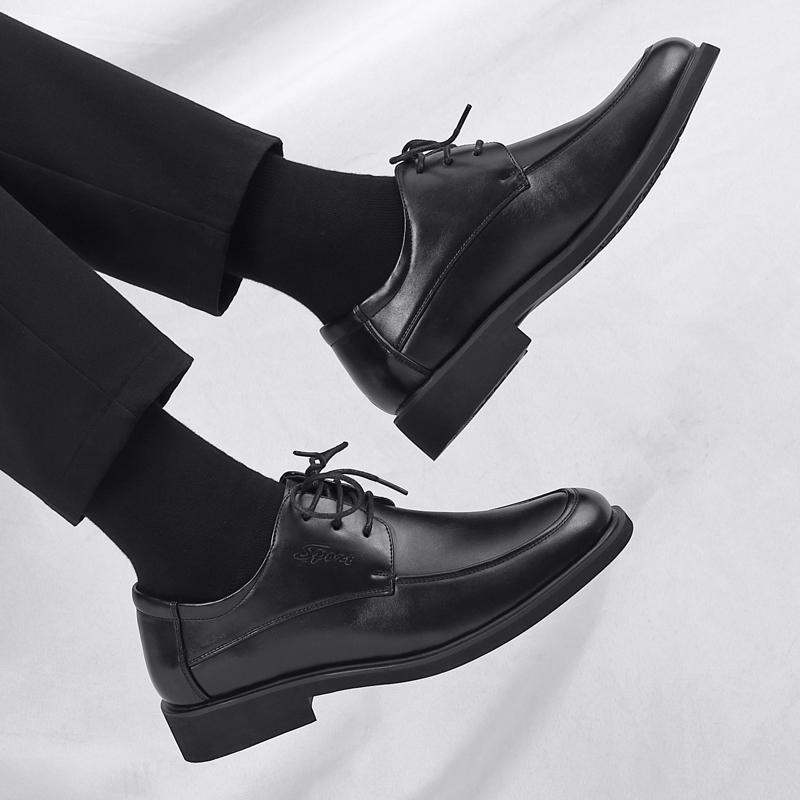 Fashion Casual Men's Leather Shoes Fashionable Minimalist Style Daily Office Leisure Business Party Classic Black Adult Shoes 38-48