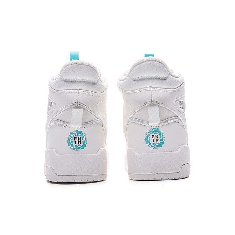 Anta Life Collection Synthetic Leather High top Wear resistant And Lightweight Skateboard Shoes Women's White Blue 122048050-3