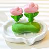 1/2 Stück Blume Seifenhalter Schnell ablaufend Küche Badezimmer Blumig Seifenschale Arbeitsplatten Dekoration Kunststoff Seifenstück Duschseife Behälter Box Tablett