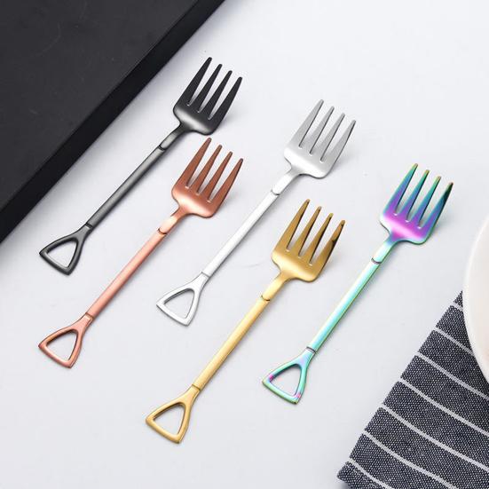 Stainless Steel Shovel Spoon Ice Cream Spoon Mini Dessert Spoons Creative Shapes Coffee Teaspoon Gift for Kitchen Restaurant Party