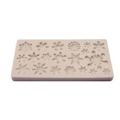 Christmas Snowflake Pattern Silicone Mold Baking Non-stick Heat-resistant Kitchen Cupcake Decoration Tool Chocolate Cake Mold