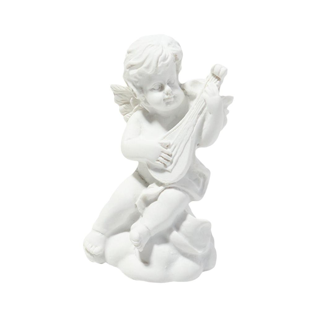Little Angel Statue Cherub Sculpture Art Craft Ornament Miniature Figurine for Entrance Living Room Centerpiece Office Shelf