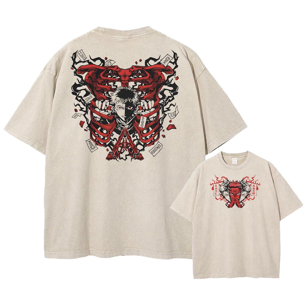 Anime Jujutsu Kaisen Streetwear Harajuku T-Shirt Print T-Shirt Herren Sommer Kurzarm T-Shirt Baumwolle Lockere Oberteile Tees