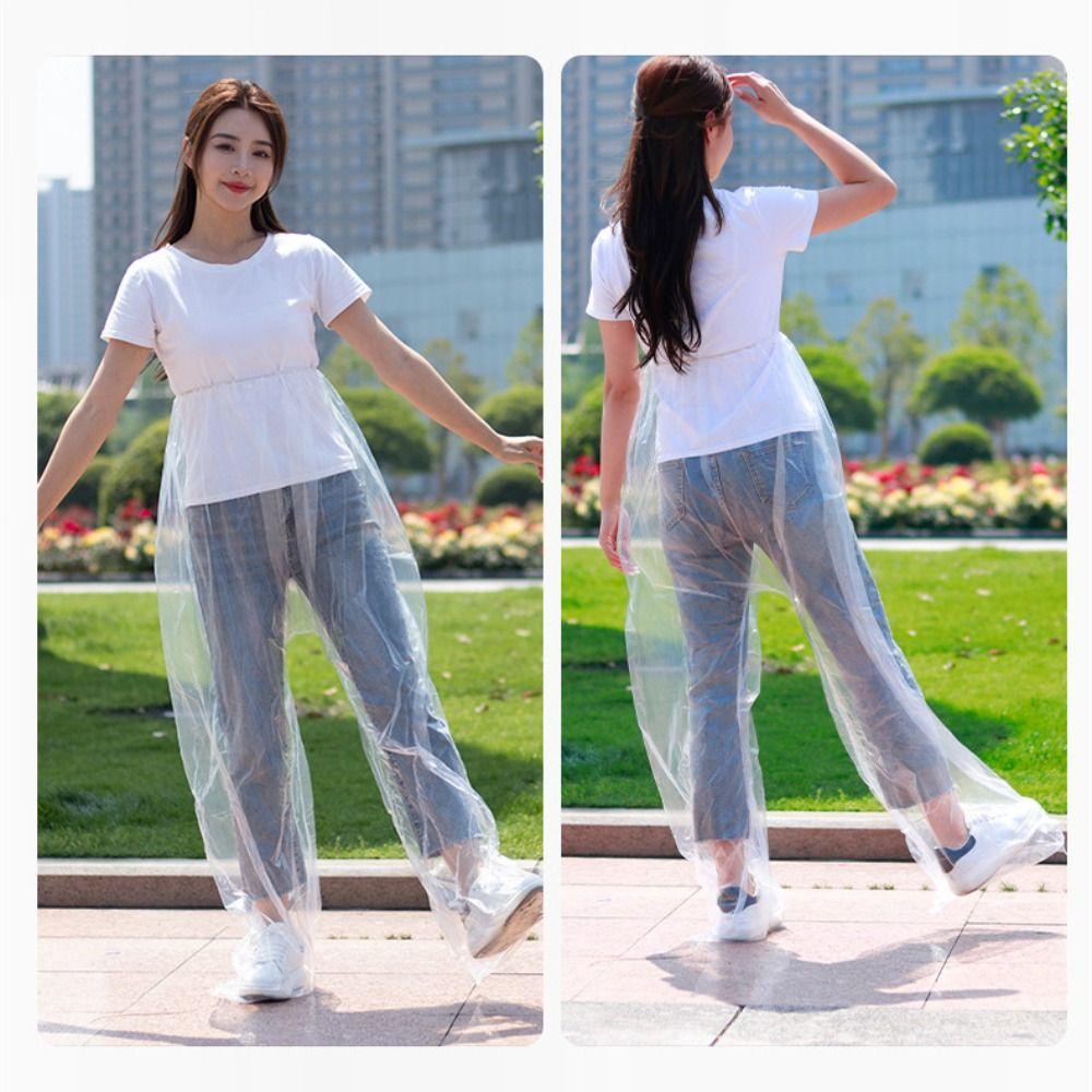 Vattentäta Engångsregnrockar Förtjockade Fotförslutande Regnbyxor Bärbara Fotomslag Regnbyxor