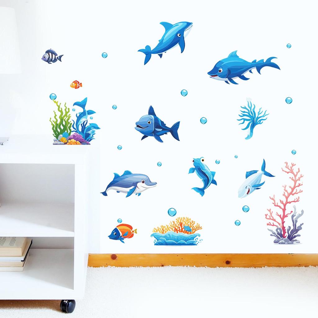 Marine Seabed Creature Stickers for Home Decor - Ideal for Living Room, Bathroom, Children's Room Wall Decorations