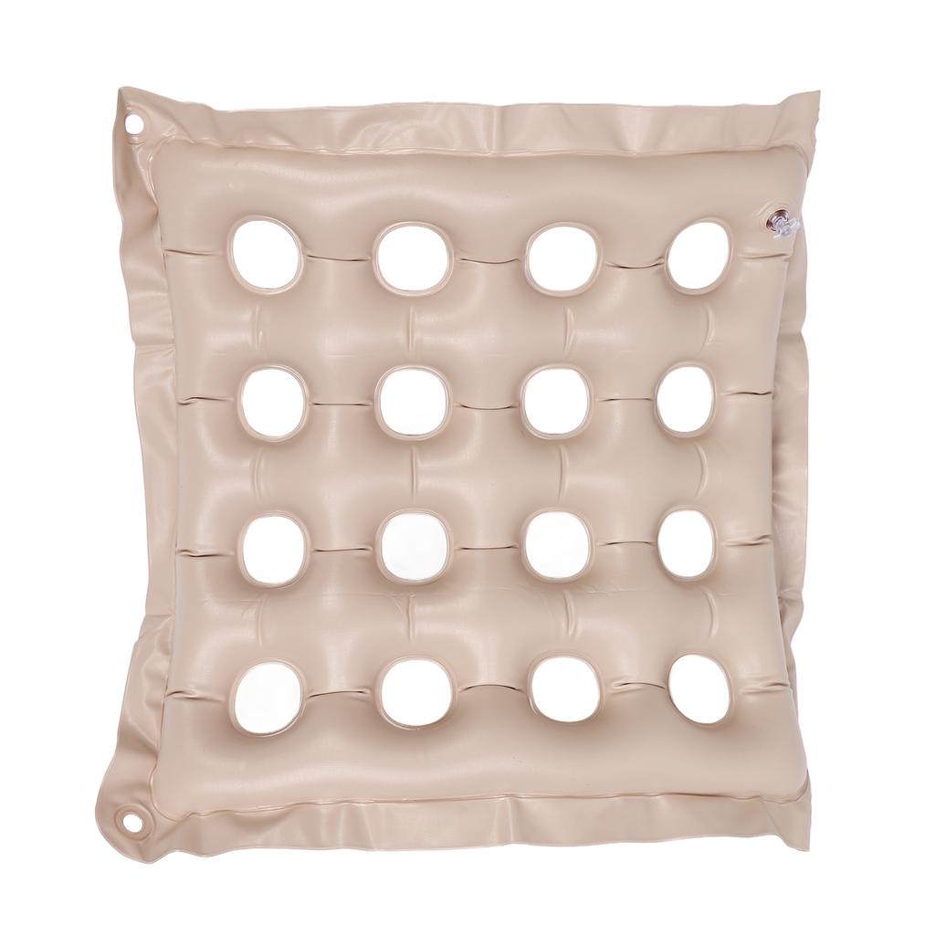 Inflatable Seat Cushion PVC 16 Holes Inflatable Chair Cushion for Travel Outdoor Beige