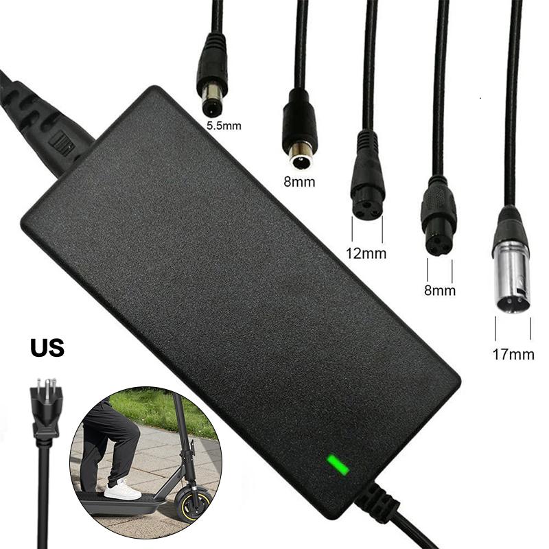 

Зарядное устройство для электросамоката 42 В 2 А с маркировкой CE, сменное, для зарядки гироскутера 36 В, с 5 вилками чёрный