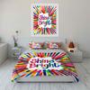 Rainbow stripes, "Shine Bright". Bedding sets Duvet cover sets Duvet covers Pillowcases(1 * Duvet Cover 2 * Pillowcases, without duvet insert)