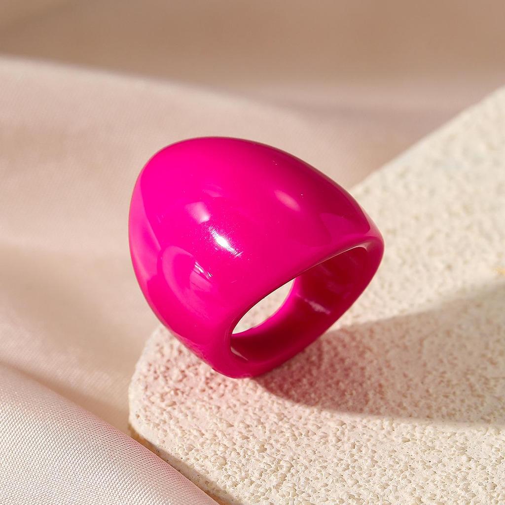 Sweet Cool Style Candy Color Heart Resin Ring
