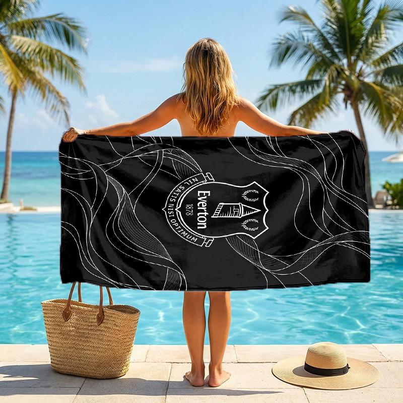 Asciugamano da Spiaggia Calcio Everton Morbido Microfibra Asciugamano Estivo Asciugatura Rapida Assorbente per Spiaggia Piscina Viaggio