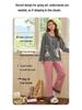Women's Cute Cartoon Pajama Set with Chest Pads - Long Sleeve, Long Pants for Spring & Autumn, Wear Indoors or Out